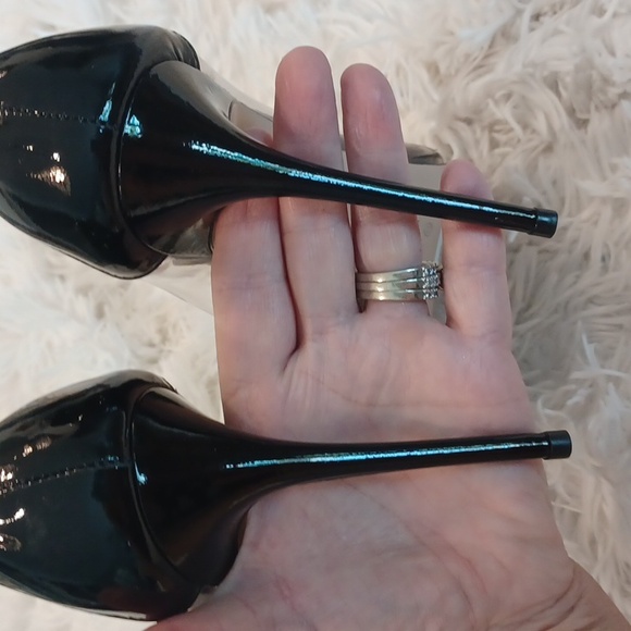 SCHUTZ Cendi transparent & Black Patent Leather Heels size 10 NEW - Picture 13 of 16